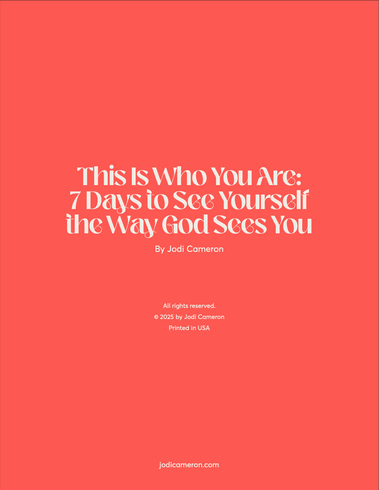 This is Who You Are - A seven day devotional (PDF)